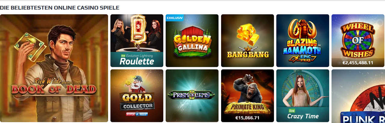 Optionen für Casino-Spiele